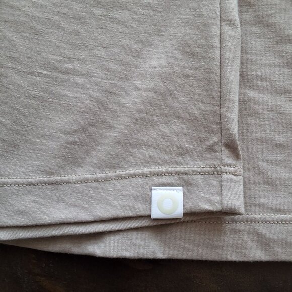 Ministry Of Supply Composite Merino Wool Blend Mock Neck Top Light Beige Women L - Picture 6 of 6